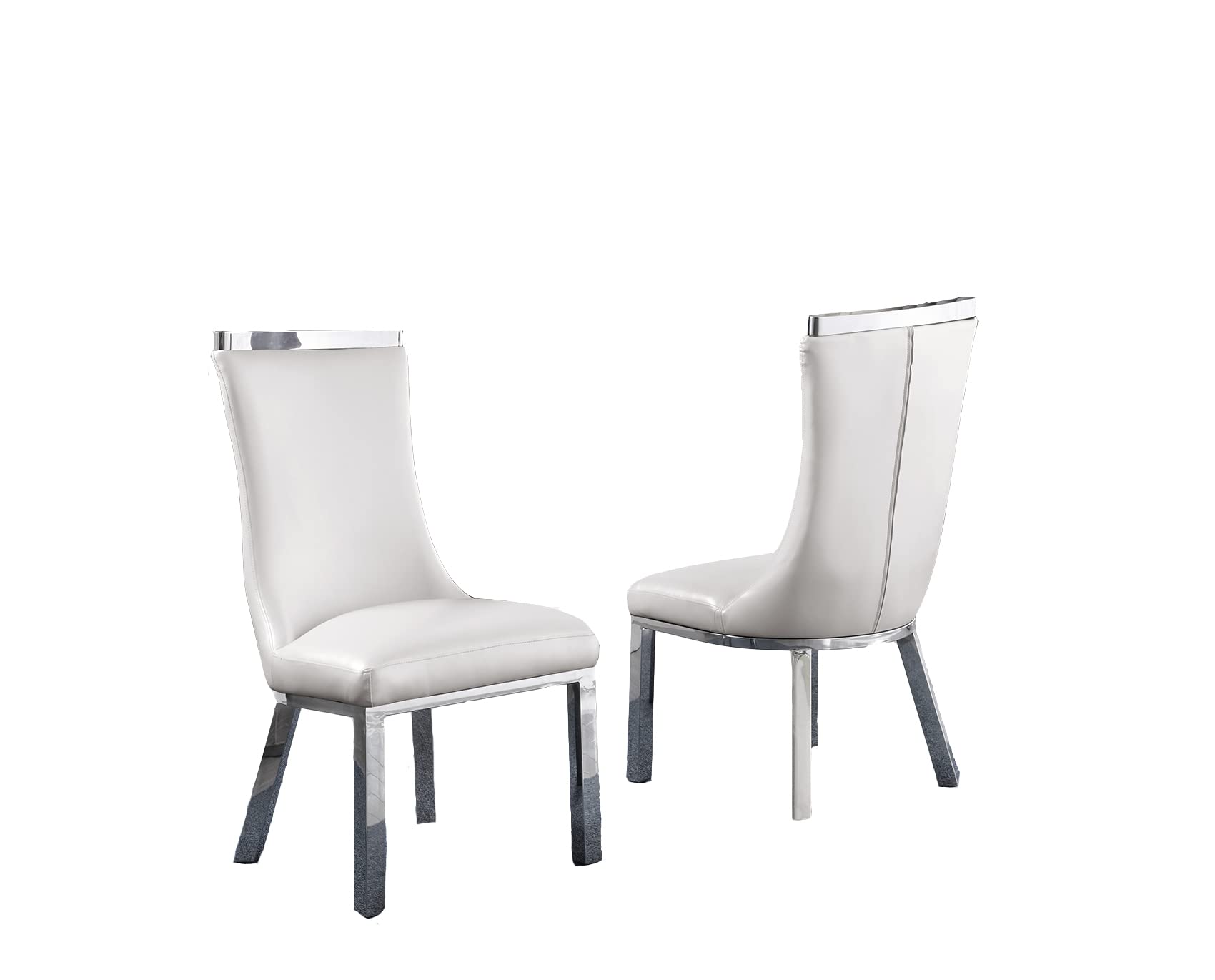 Best Quality Furniture Sc270-277 Chairs, White/Silver