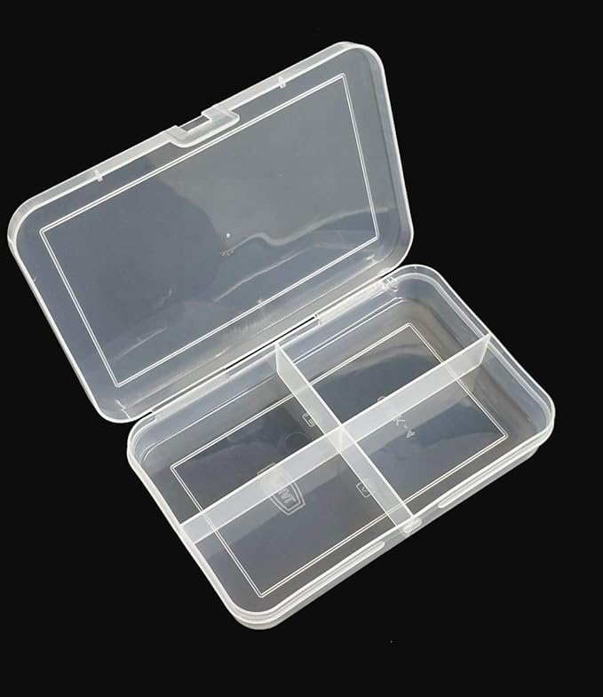 Indianstore4all Plastic Organizer Jewellery Storage Box | Transparent pack of 2 Boxes with 4 grids each