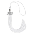 Endea Graduation Single Color Tassel with Silver Date Drop (White, 2020)