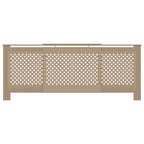 vidaXL MDF Radiator Cover, Versatile Design with Adjustable Length, Extra Storage Shelf, Sturdy, Durable Modern Cross Slats - Brown