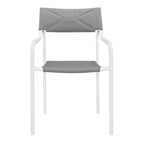 Modway Eei-3573-Whi-Gry Raleigh Outdoor Patio Aluminum Stackable Dining Armchair (Fully Assembled), White Gray