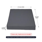 Covers & All Square Patio Cushion Covers For Outdoor Furniture, Armchair, Water, Tear & Uv Resistant Pu Coated Polyester Slipcover With Zippers (Pack Of 2) (24' L X 24' W X 4' Thick, Charcoal Gray)