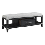 Intercon Laguna Bedroom 52" Wide Bench with Drawer, Weathered Steel
