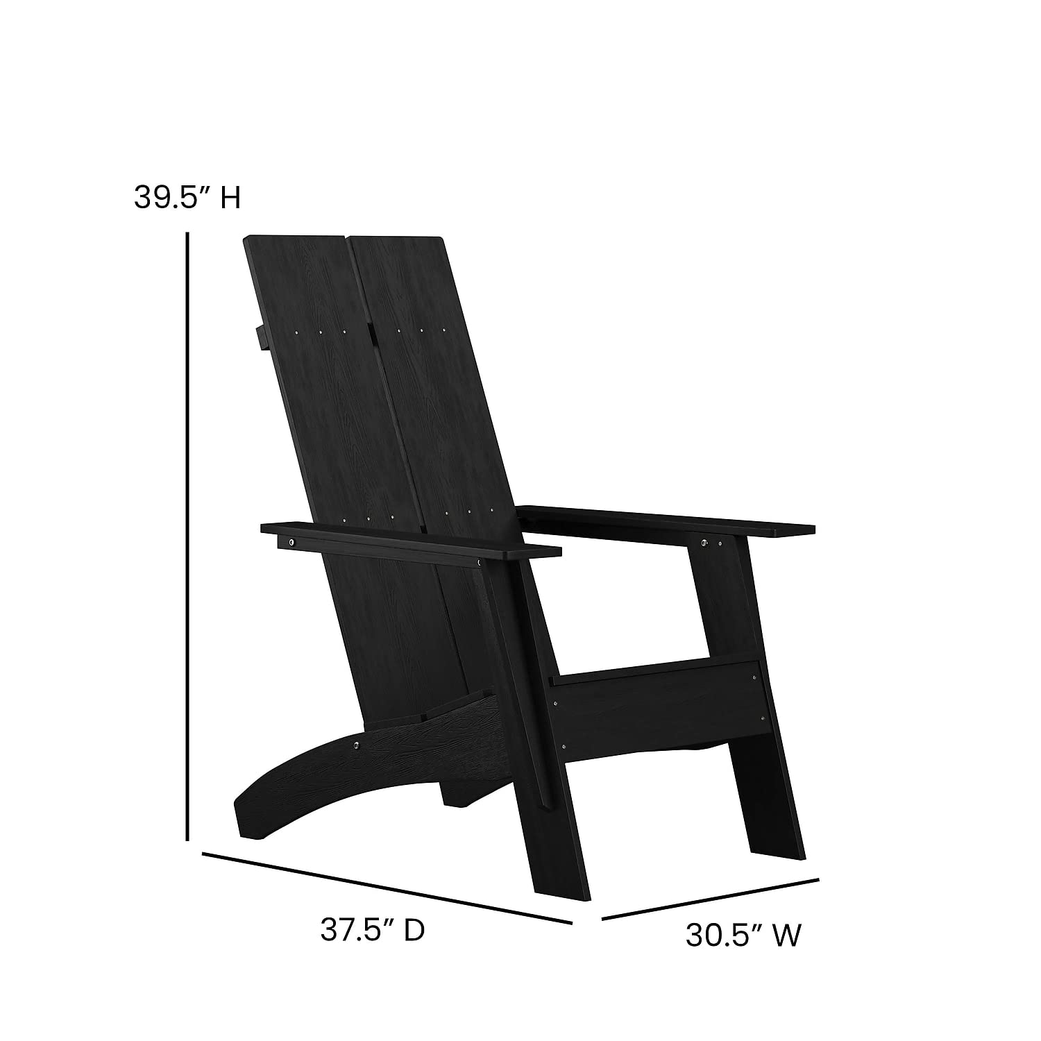 Flash Furniture Charlestown Commercial 2 Chair and Side Table Adirondack Set - White Poly Resin - Weather Resistant