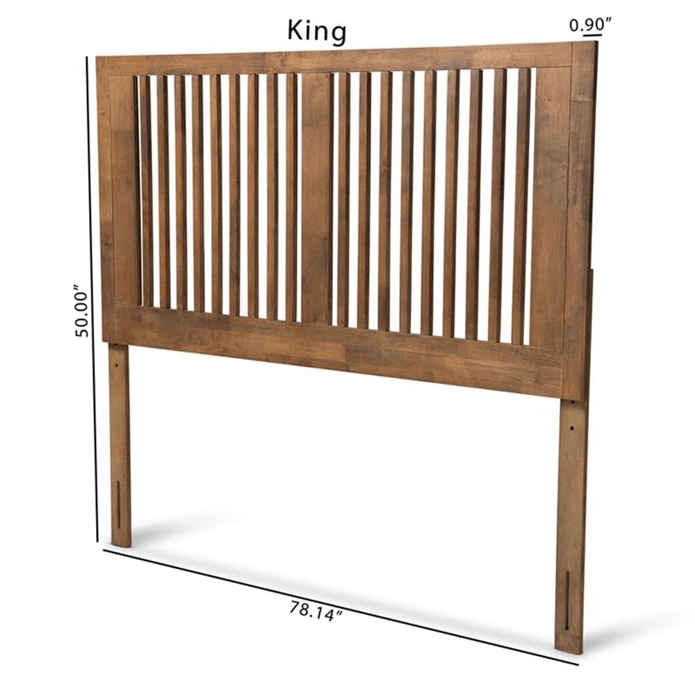 Baxton Studio Harena Modern and Contemporary Transitional Ash Walnut Finished Wood Full Size Headboard