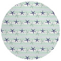 Seabreeze Sz12 Blue Coastal Rug Round 8' X 8'