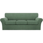 4 Piece Sofa Covers For 3 Cushion Couch Sofa Slipcover Soft Couch Cover For Dogs-Washable Sofa Furniture Covers With 3 Individual Cushion Covers, Feature Jacquard Fabric (3 Cushion Sofa, Loden Frost)