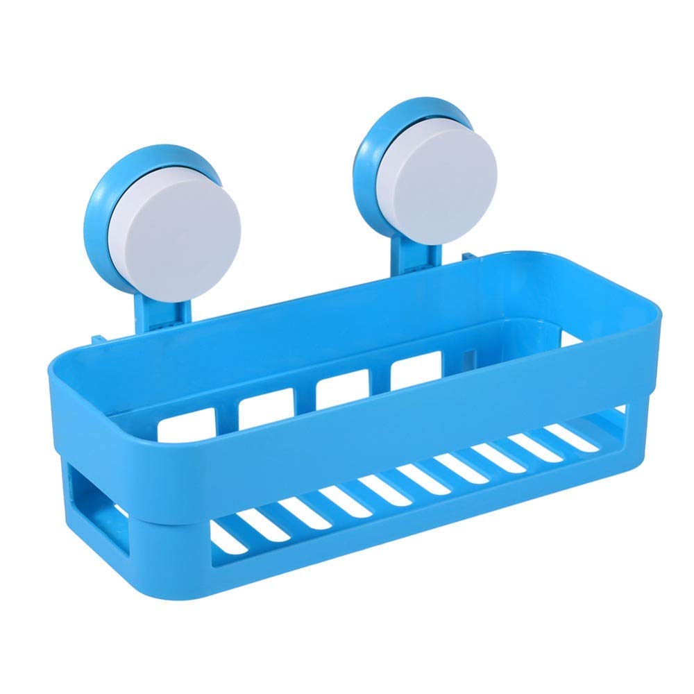 Nirvisha Inter Design Bathroom Kitchen Organize Shelf Rack Shower Corner Candy Basket with Wall Mounted Suction Cup (Multi Color