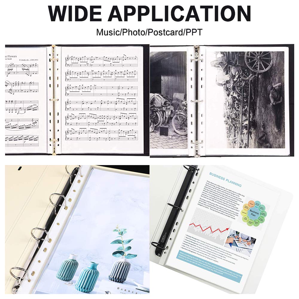 Sheet Protectors, Herkka 600 Pack Upgrade Clear Plastic Page Protectors Sheet Reinforced 11-Hole Fit For 3 Ring Binder Fits Stan