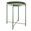 EKNITEY Folding End Table for Coffee, Sofa Side with Removable Tray, Small, Metal Waterproof for Living Room Bedroom Balcony and