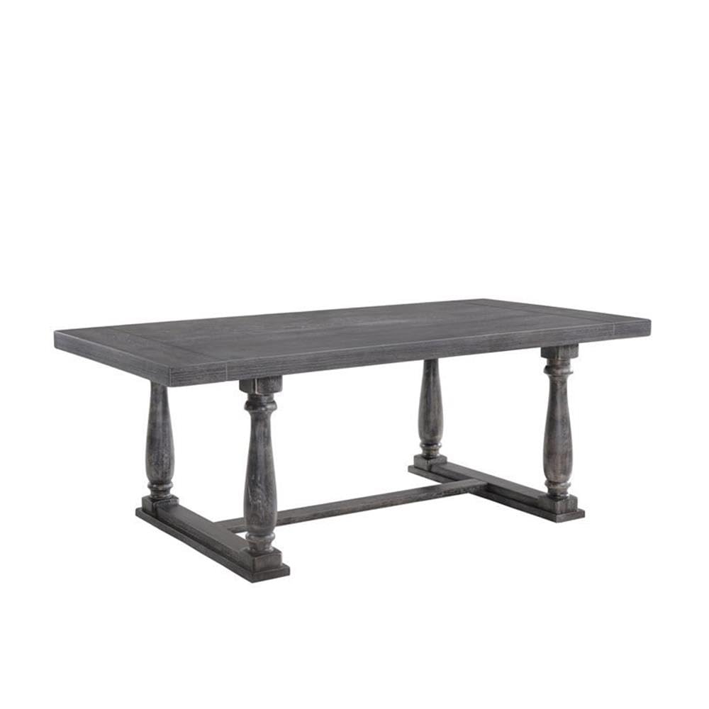 Acme Bernard Dining Table In Weathered Gray Oak