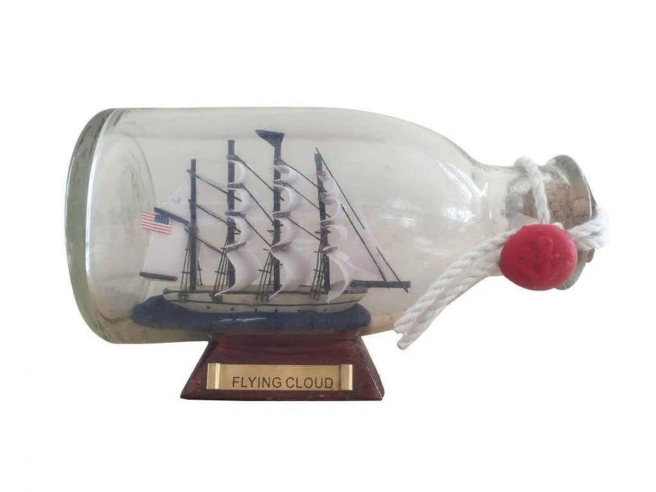 Hampton Nautical Flying Cloud Ship in a Glass Bottle, 5 , Brown