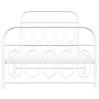 vidaXL Metal Bed Frame with Headboard & Footboard - White, Steel, Single, 39.4"x78.7" - Modern Design, Extra Storage Space, Bedroom Furniture
