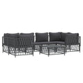 vidaXL Patio Furniture Set 7 Piece, Sectional Sofa with Cushions, Patio Lounge Set for Outdoor Garden Lawn Backyard, Anthracite 