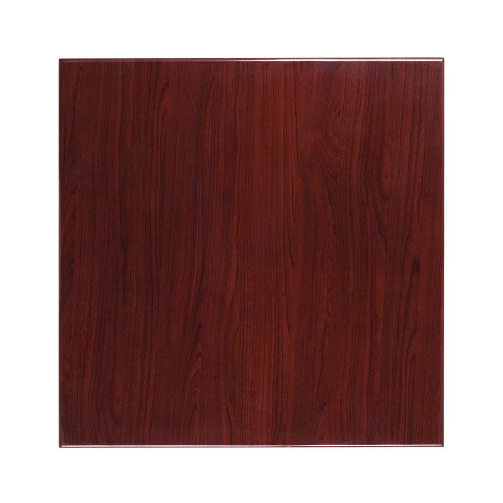 Flash Furniture 36'' Square High-Gloss Mahogany Resin Table Top with 2'' Thick Drop-Lip