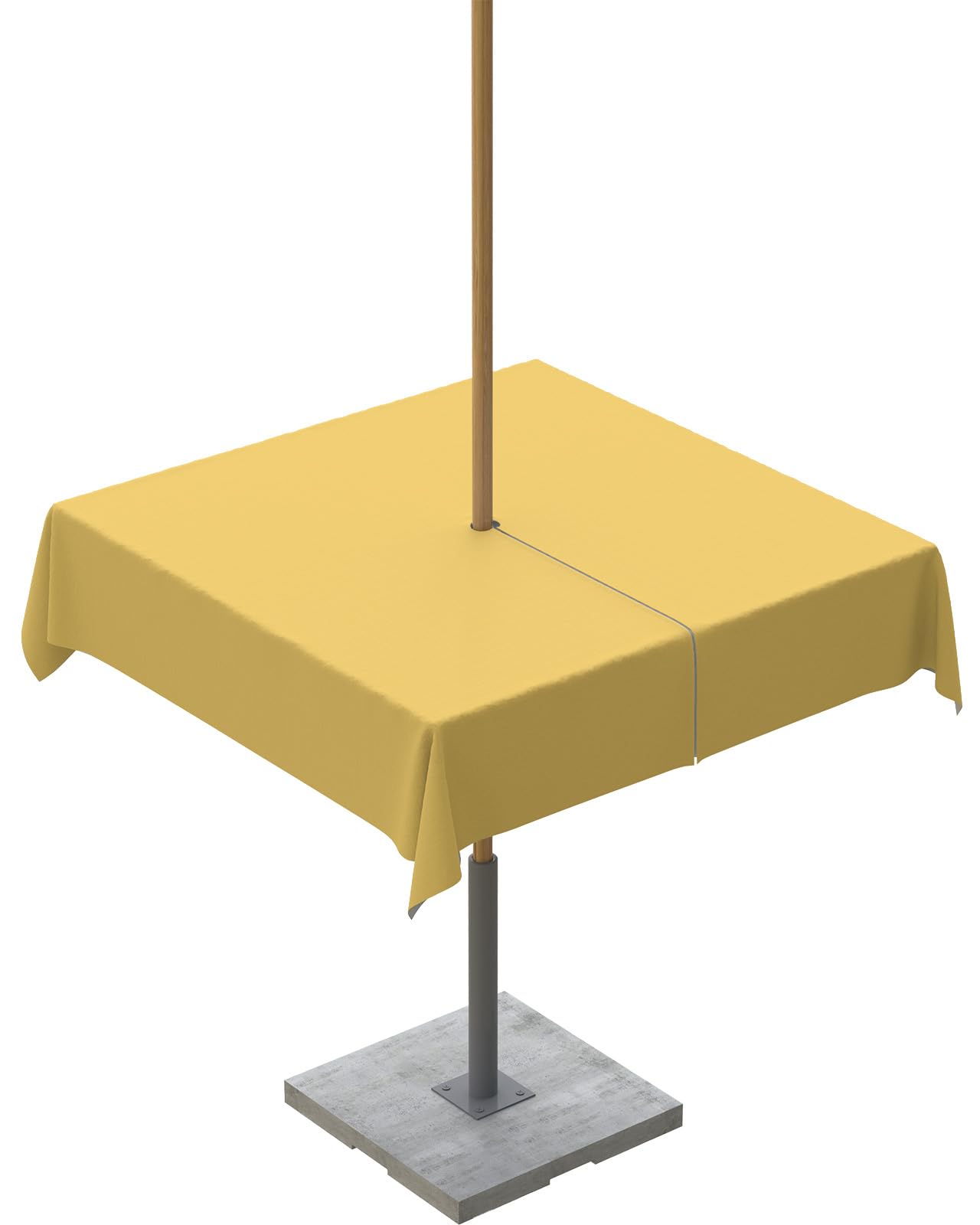 Queenker Yellow Outdoor Tablecloth With Umbrella Hole And Zipper, Solid Color Table Cover For Square Tables Waterproof Tabletop