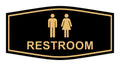 Signs Bylita Fancy Unisex Restroom Sign(Black Gold) - Large