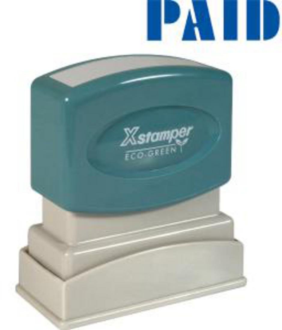 Shachihata Inc 1335 Paid Ink Stamp 1/2Inx1-5/8In Blue Ink