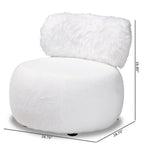 Baxton Studio Tayla White Fabric Upholstered and Black Metal Accent Chair