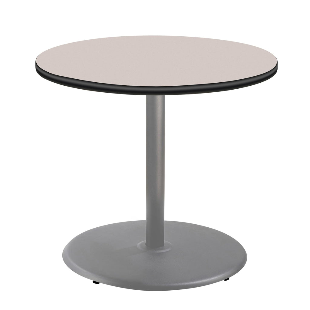 National Public Seating Nps 36&Quot; Round Cafe Table With Round Base, 30&Quot; Height, Particleboard Core/T-Mold, Grey Nebula Top, Grey Frame