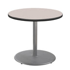 National Public Seating Nps 36&Quot; Round Cafe Table With Round Base, 30&Quot; Height, Particleboard Core/T-Mold, Grey Nebula Top, Grey Frame