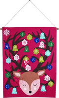 Transpac Kids Fabric Reindeer Head Advent Calendar Countdown