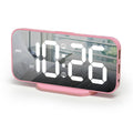 ALANAS Digital Alarm Clock with Dual Alarms, Mirror LED Bedroom Alarm Clocks for Kids, Adjustable Brightness, Snooze, 2 USB Port