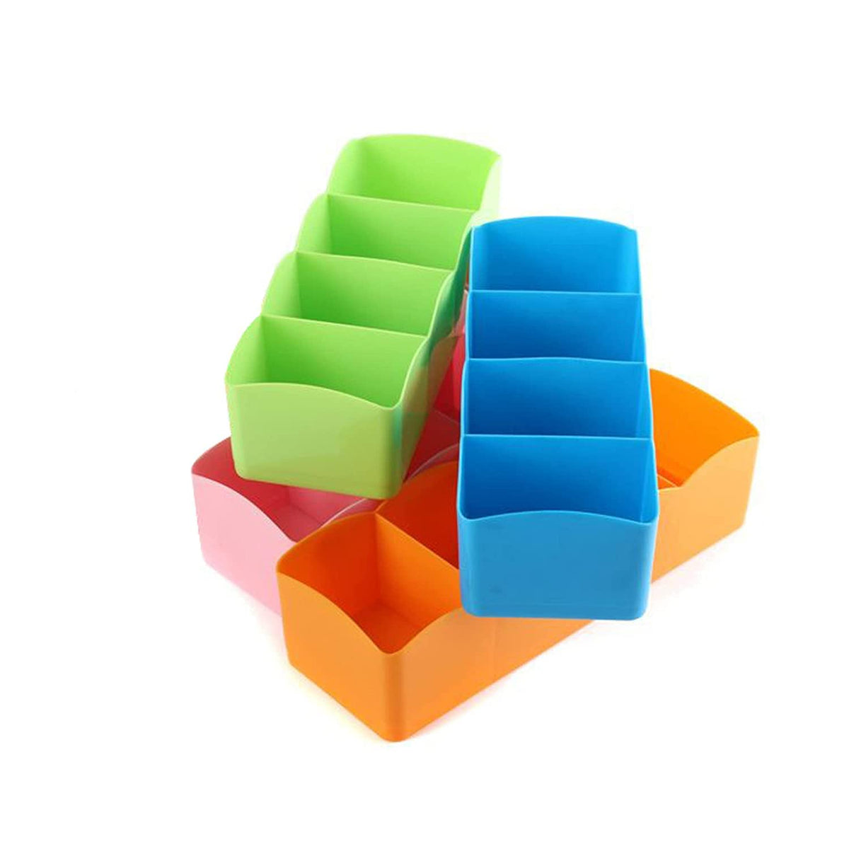 Sprade 4 Piece Multipurpose Stackable Wardrobe Organiser Rack, Socks Undergarments Organizer, Multicolour (Set Of 4)