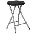2 Pack Foldable Stool with Black Plastic Seat and Titanium Gray Frame