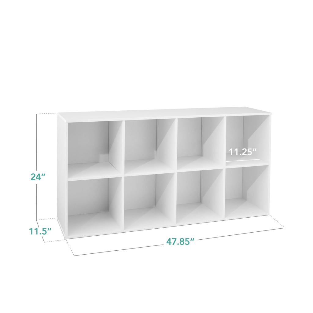 Best Choice Products 8-Cube Storage Organizer, 11In Shelf Opening, Bookcase, Display Shelf, Customizable W/ 3 Removable Back Panels – White