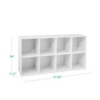 Best Choice Products 8-Cube Storage Organizer, 11In Shelf Opening, Bookcase, Display Shelf, Customizable W/ 3 Removable Back Panels – White