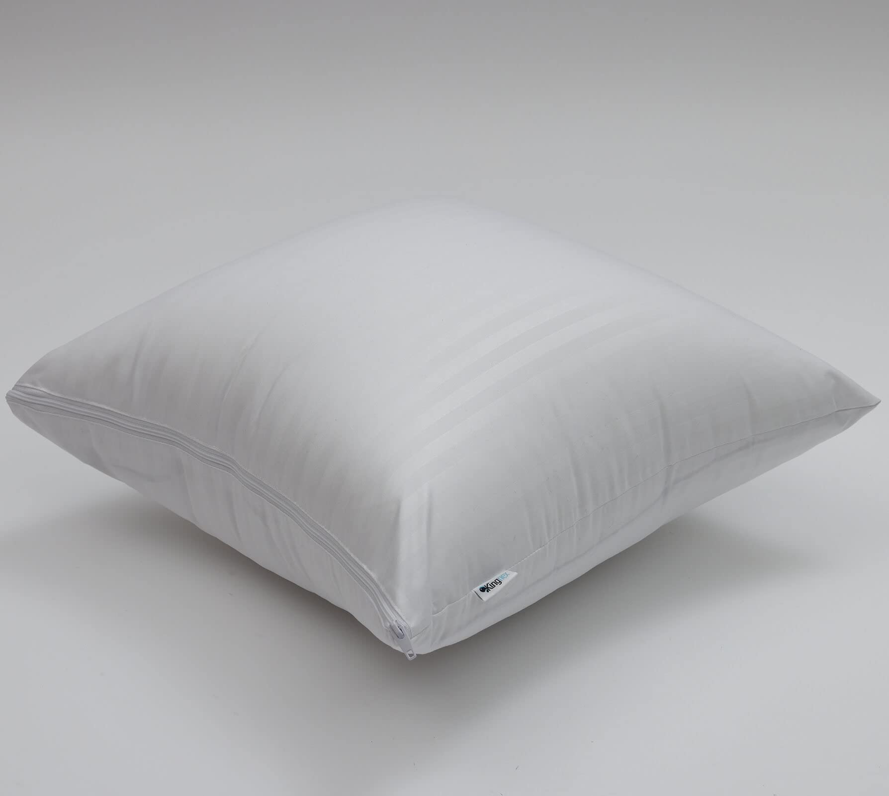 Kingnex 4 Pack Feather Proof Pillow Protectors, 22x22 Waterproof Covers for Goose Down Square Throw Pillows, White