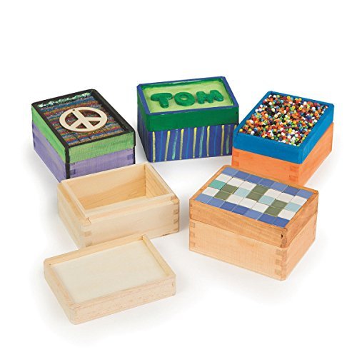 S&S Worldwide Unfinished Wood Trinket Boxes (Pack of 12)
