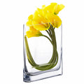 CYS EXCEL Glass Book Vase (H:8 Open:7x2) | Multiple Size Choices Round Edge Oval Flower Vase | Rectangular Wedding Centerpiece V