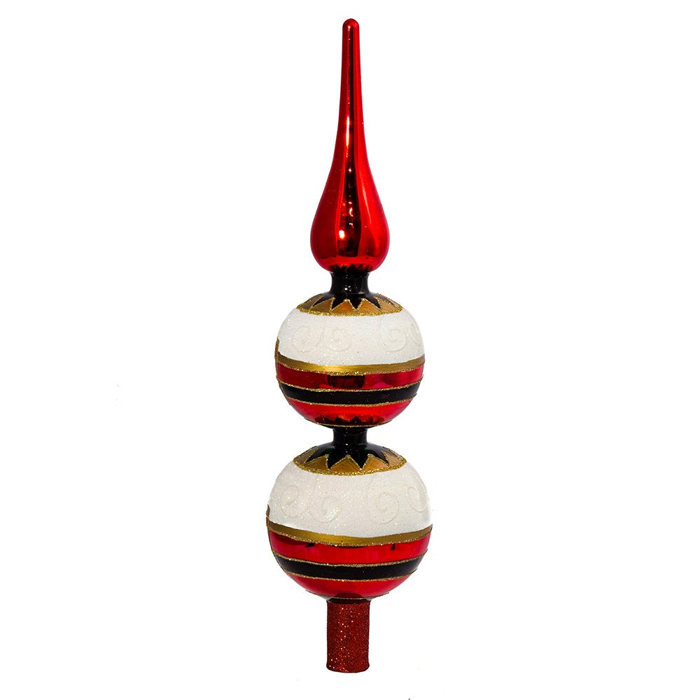 Kurt Adler Glass Nutcracker Treetop, 13-Inch