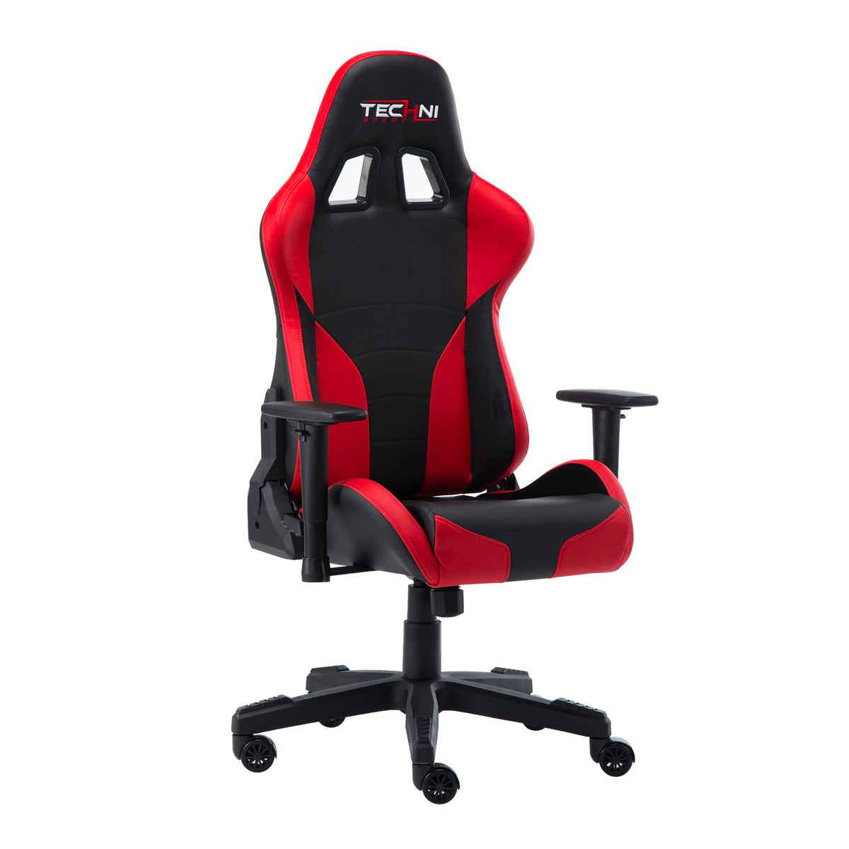 Techni Sport Pc Gaming Chair With Foam Seat And Padded Arms, Reclining Office Chair With Height And Tilt Adjustable, Red