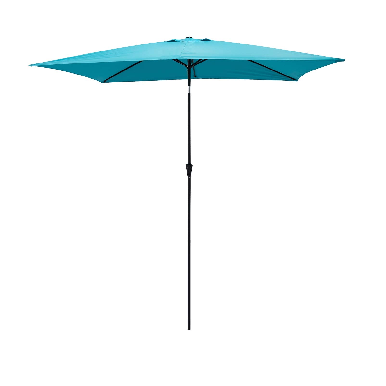Flame&Shade 6.5 X 10 Ft Rectangular Outdoor Market Patio Table Umbrella With Tilt, Aqua Blue