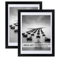 DOAI ART 18x24 Poster Frame Black 2 Pack without Mat or 16x20 Picture Frame with Mat - Polished Plexiglass for Wall Vertically o