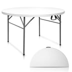 Vingli 48' Round Bi-Folding Commercial Table, 4 Feet Portable Plastic Dining Card Table For Kitchen Or Outdoor Party Wedding Event, 4-Pack