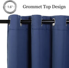 Mysky Home Blackout Curtain For Bedroom, Grommet Room Darkening Curtain, Amazing Triple Weave Thermal Insulated Curtain, 1 Curtain Panel, 42 X 54 Inch, Navy