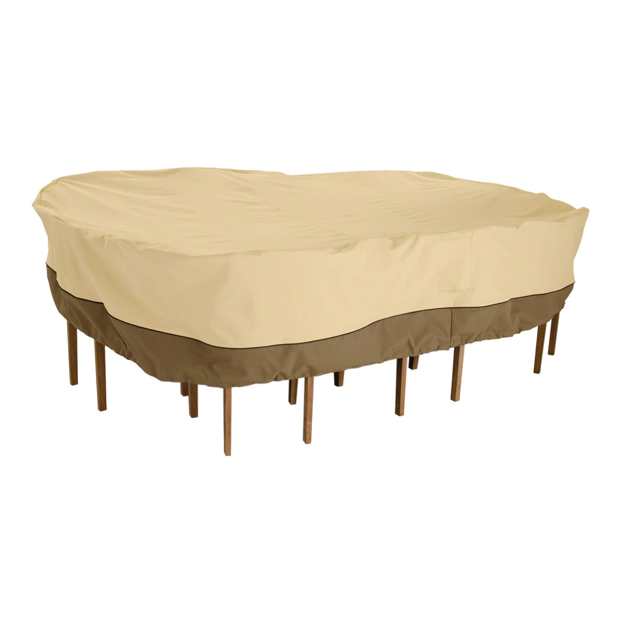 Classic Accessories Veranda Water-Resistant 88 Inch Rectangular/Oval Patio Table & Chair Set Cover, Outdoor Table Cover