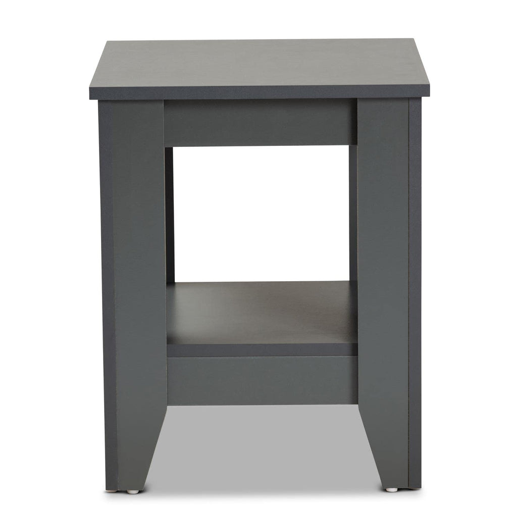 Baxton Studio Audra Grey Finished Wood Living Room End Table