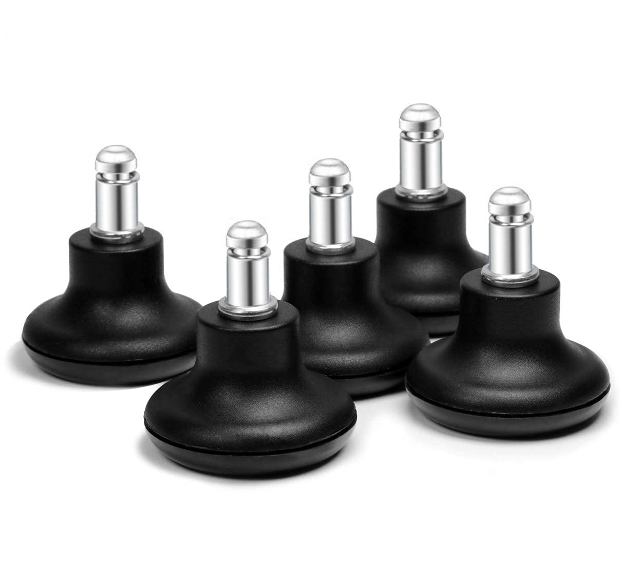 Bell Glides Replacement Office Chair or Stool Swivel Caster Wheels to Fixed Stationary Castors, Low Profile Bell Glides with Sof