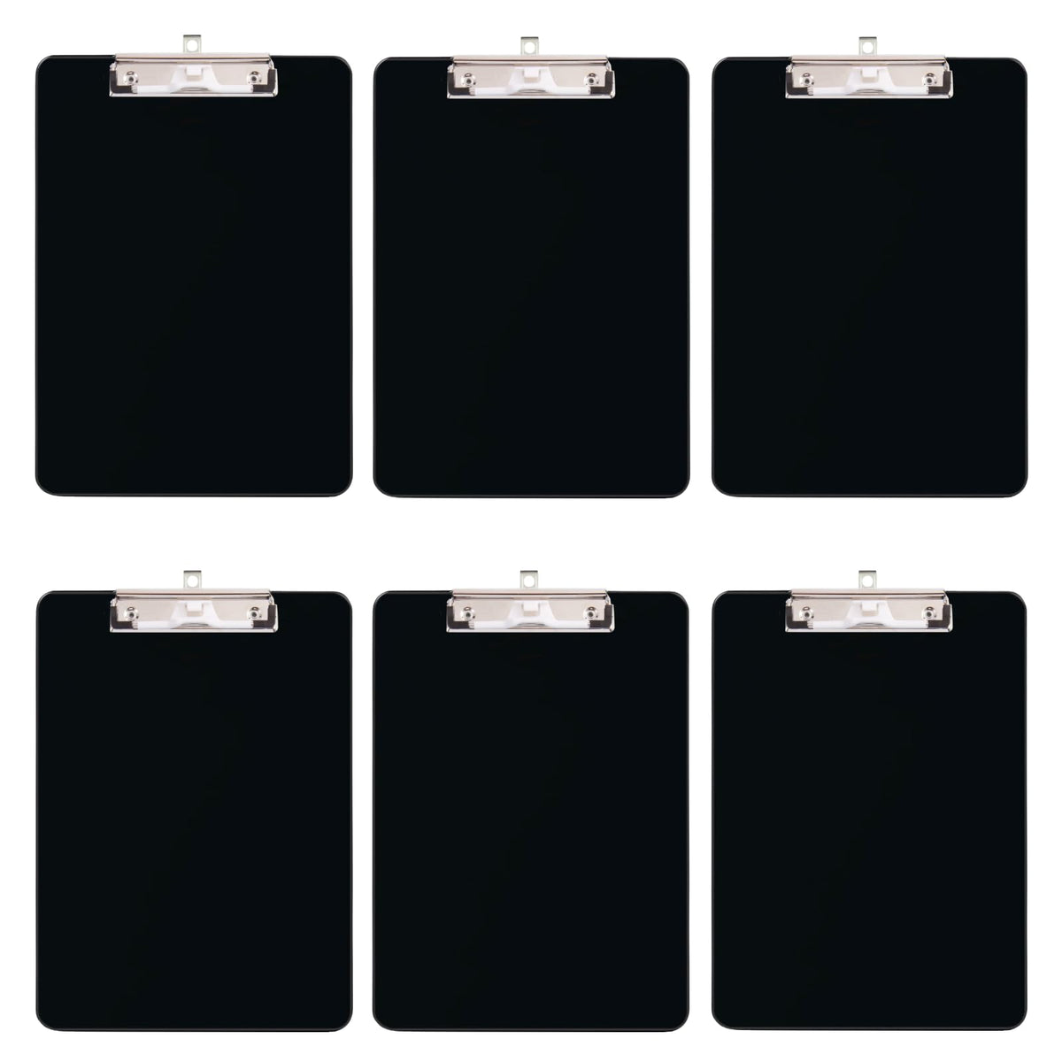 Tfdlcg Zm 6 Pcs Black Clipboard With Pen Holder,Bulk Clip Boards 8.5X11 Heavy Duty,A4 Letter Size,Low Profile Plastic Clipboards