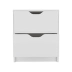 Double Drawer Nightstand 19&Quot; H, Bedside Table, White
