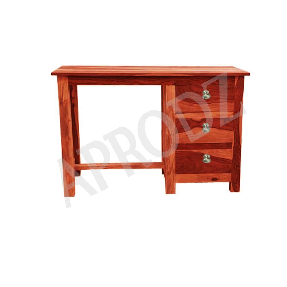 Aprodz Sheesham Wood Office Desk Study Computer Table For Living Room With 3 Drawer (Rosewood  Honey)