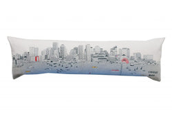 HomeRoots Cream 45' White Boston Daylight Skyline Lumbar Decorative Pillow