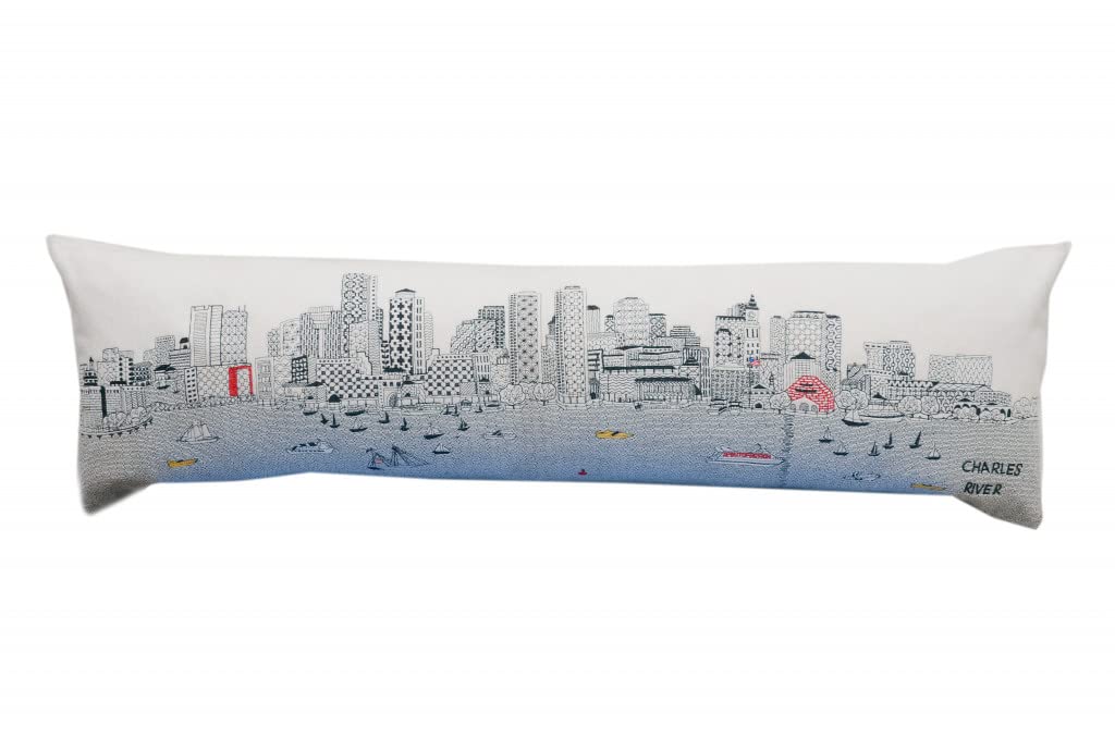HomeRoots Cream 45' White Boston Daylight Skyline Lumbar Decorative Pillow