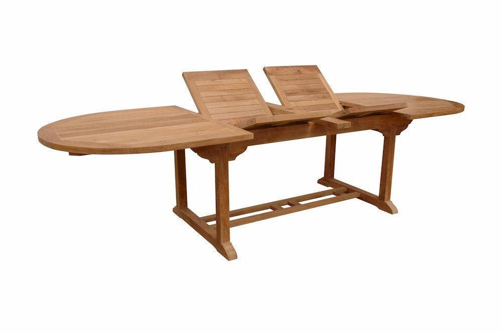Anderson Teak Bahama Oval Extension Table with Double Extension, 117-Inch