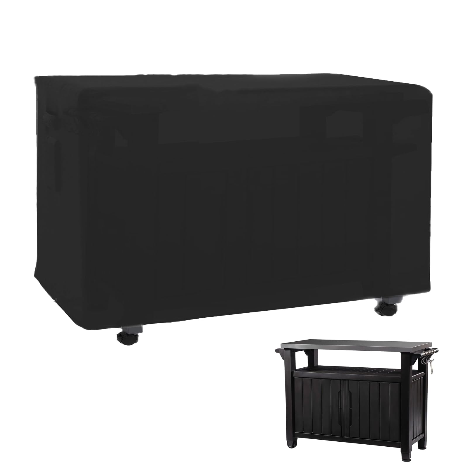 Outdoor Prep Table Cover 59'L X 35'W X 31'H,Heavy Duty Waterproof 600D Furniture Cover For Stainless Steel Food Table,Cart Pr